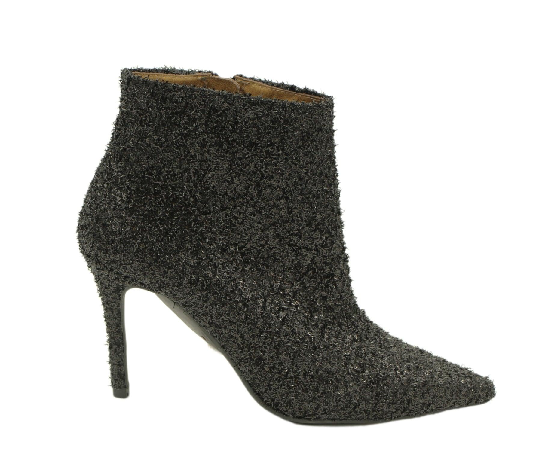 MARIAN Black Sequins High Heel Ankle Boot