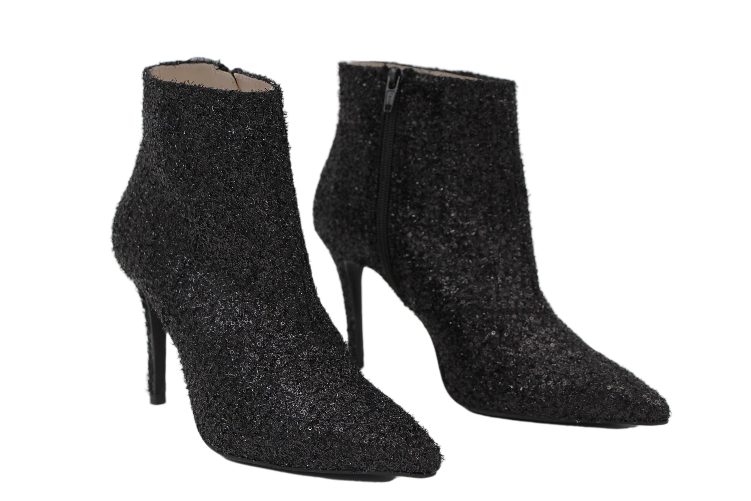 MARIAN Black Sequins High Heel Ankle Boot