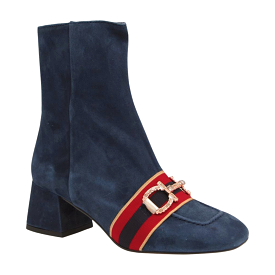 Marian Navy Suede Block Heel Boot