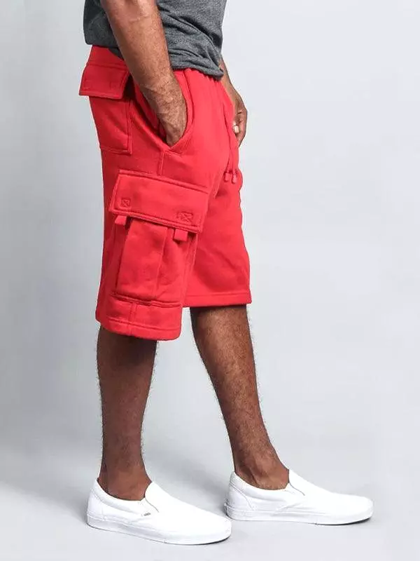 Men's Linen Cargo Shorts - Straight-Leg Style