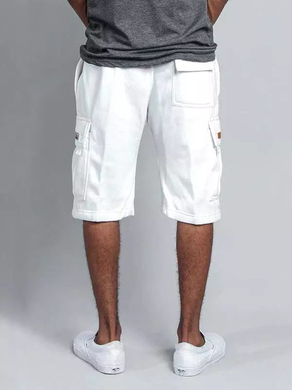 Men's Linen Cargo Shorts - Straight-Leg Style