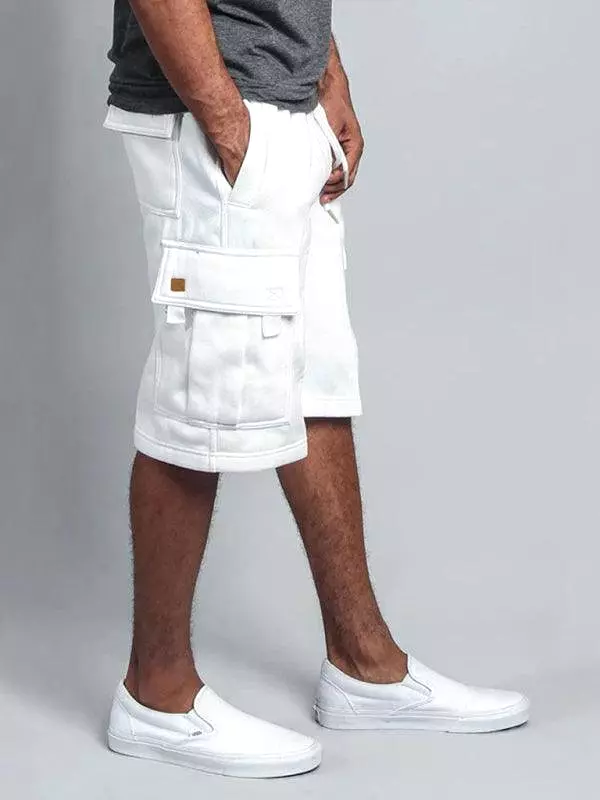 Men's Linen Cargo Shorts - Straight-Leg Style