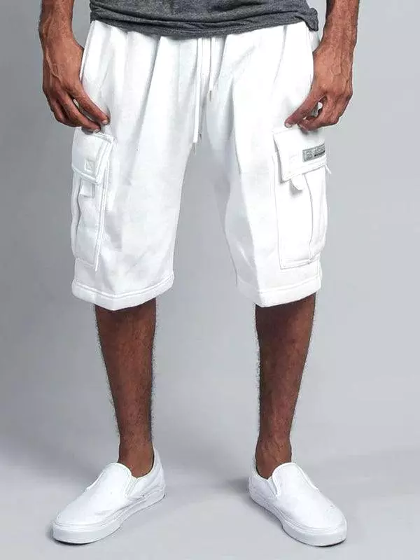 Men's Linen Cargo Shorts - Straight-Leg Style