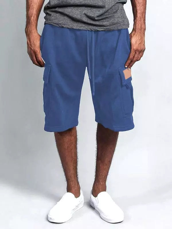 Men's Linen Cargo Shorts - Straight-Leg Style