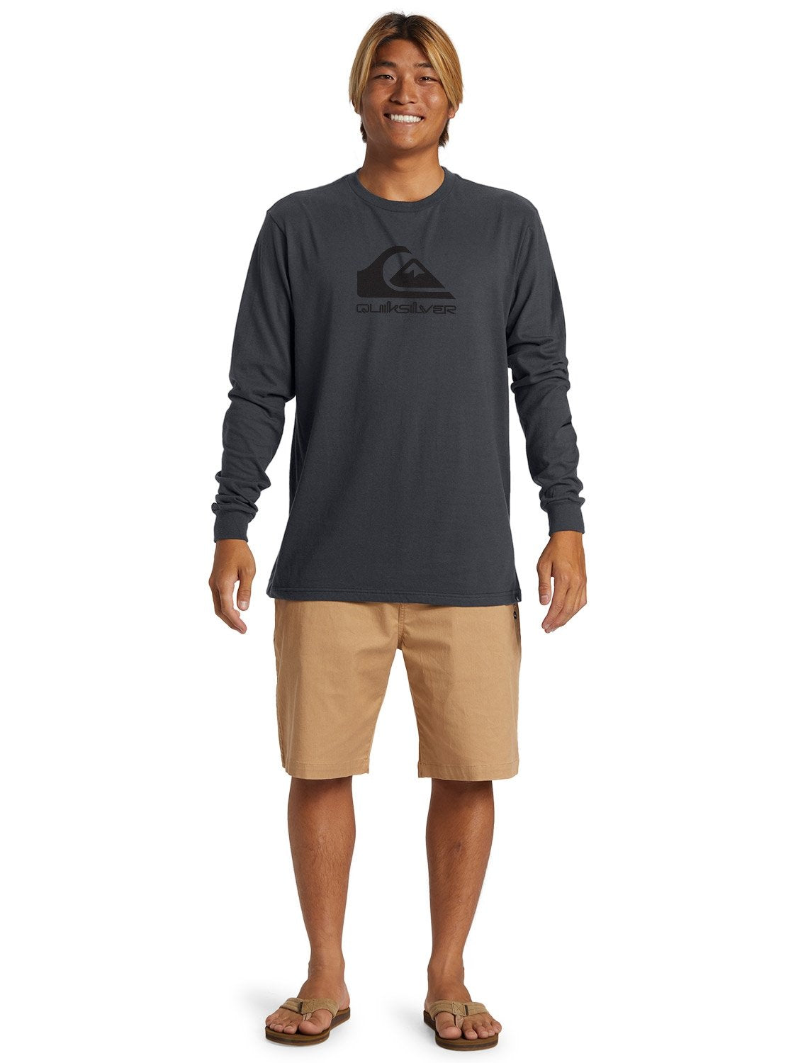 Mens Quiksilver Logo Long Sleeve T-Shirt