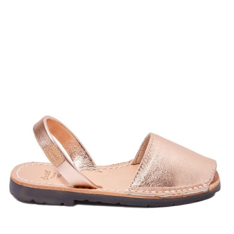 Metallic leather sandals for kids - Iker-1097, metallic finish.