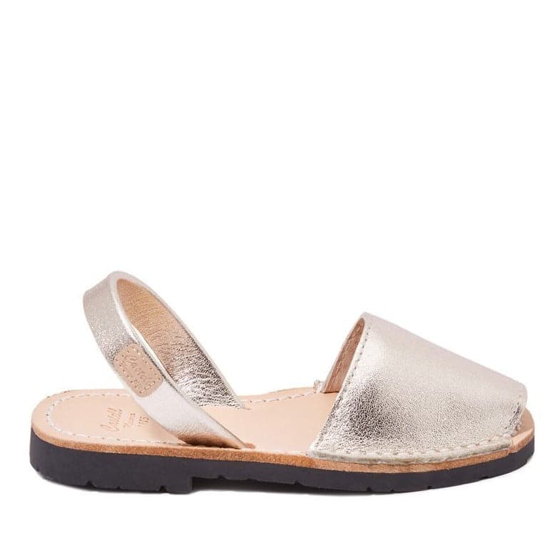 Metallic leather sandals for kids - Iker-1097, metallic finish.