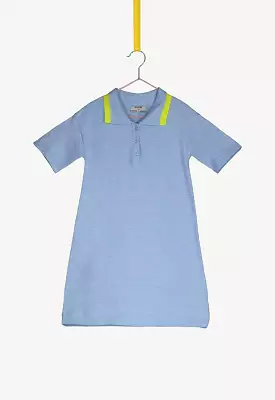 Mixed fabric dress polo shirt