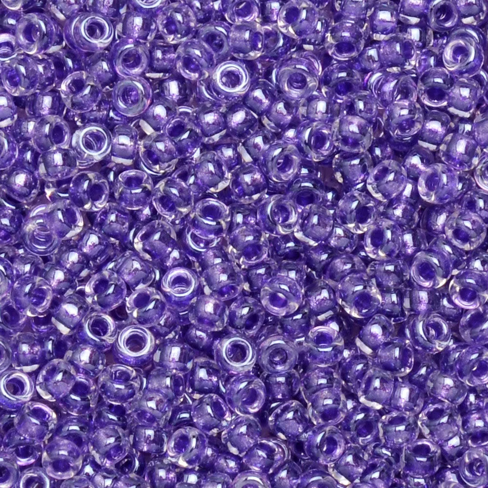 Miyuki Round Seed Beads, 15/0, #91531 Sparkle Purple Lined Crystal (8.2 Gram Tube)