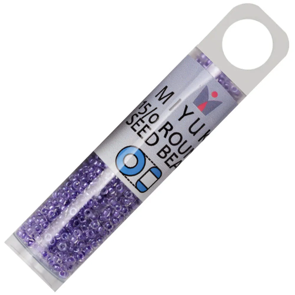 Miyuki Round Seed Beads, 15/0, #91531 Sparkle Purple Lined Crystal (8.2 Gram Tube)