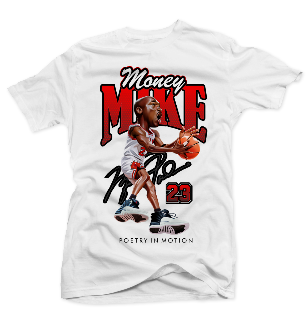 MJ Playoff 12 Money Mike White Tee - Shop Now