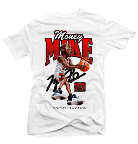 MJ Playoff 12 Money Mike White Tee - Shop Now