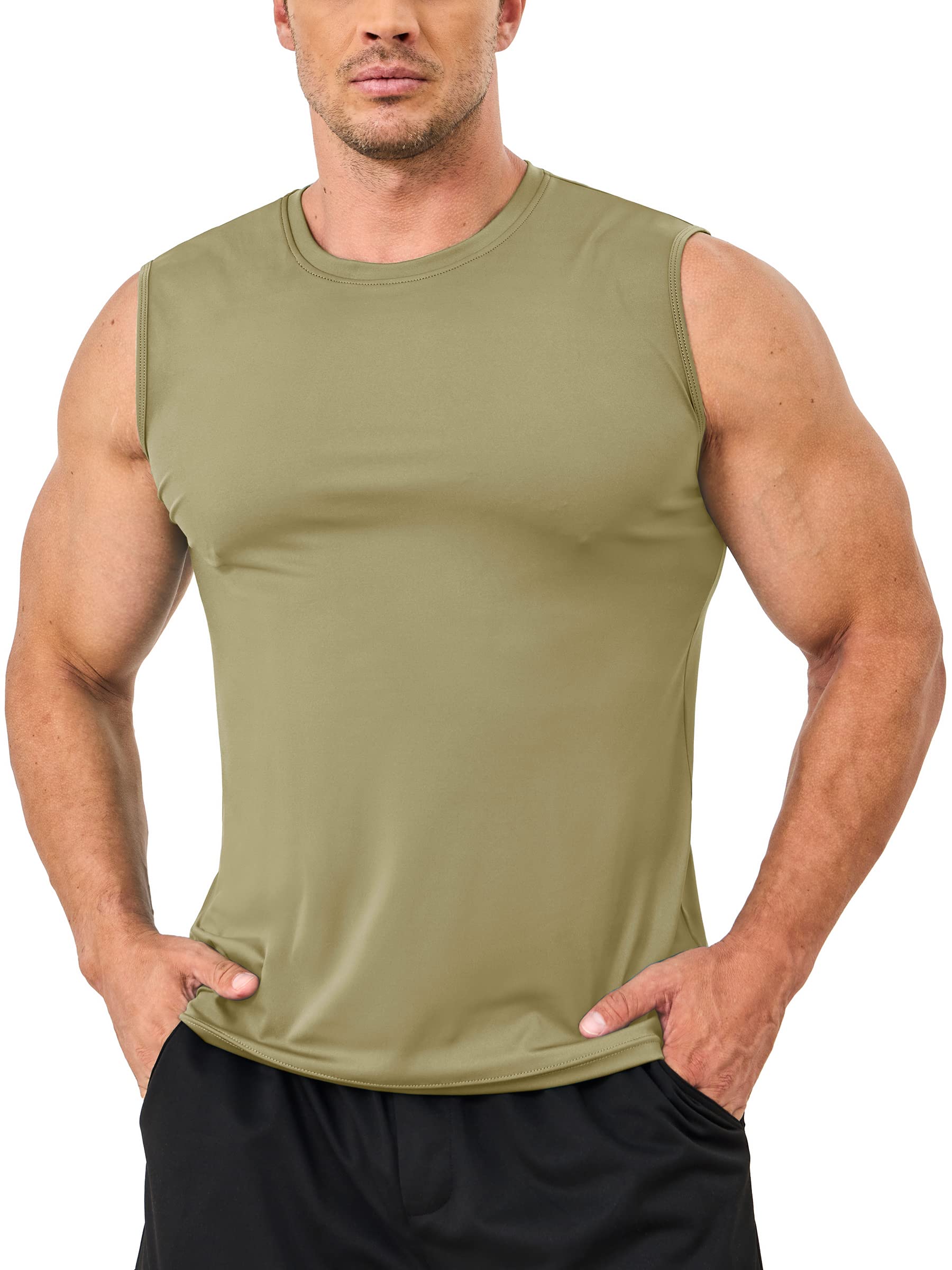 Modern Mens UPF 50+ Tank Tops - Quick Dry Sleeveless Shirts for Summer Gym, Fitness, Running, and Swimming