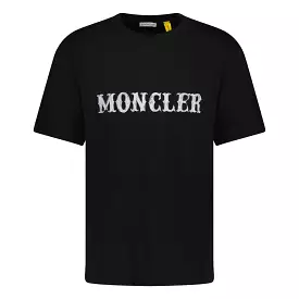 Moncler logo t-shirt, black color available.