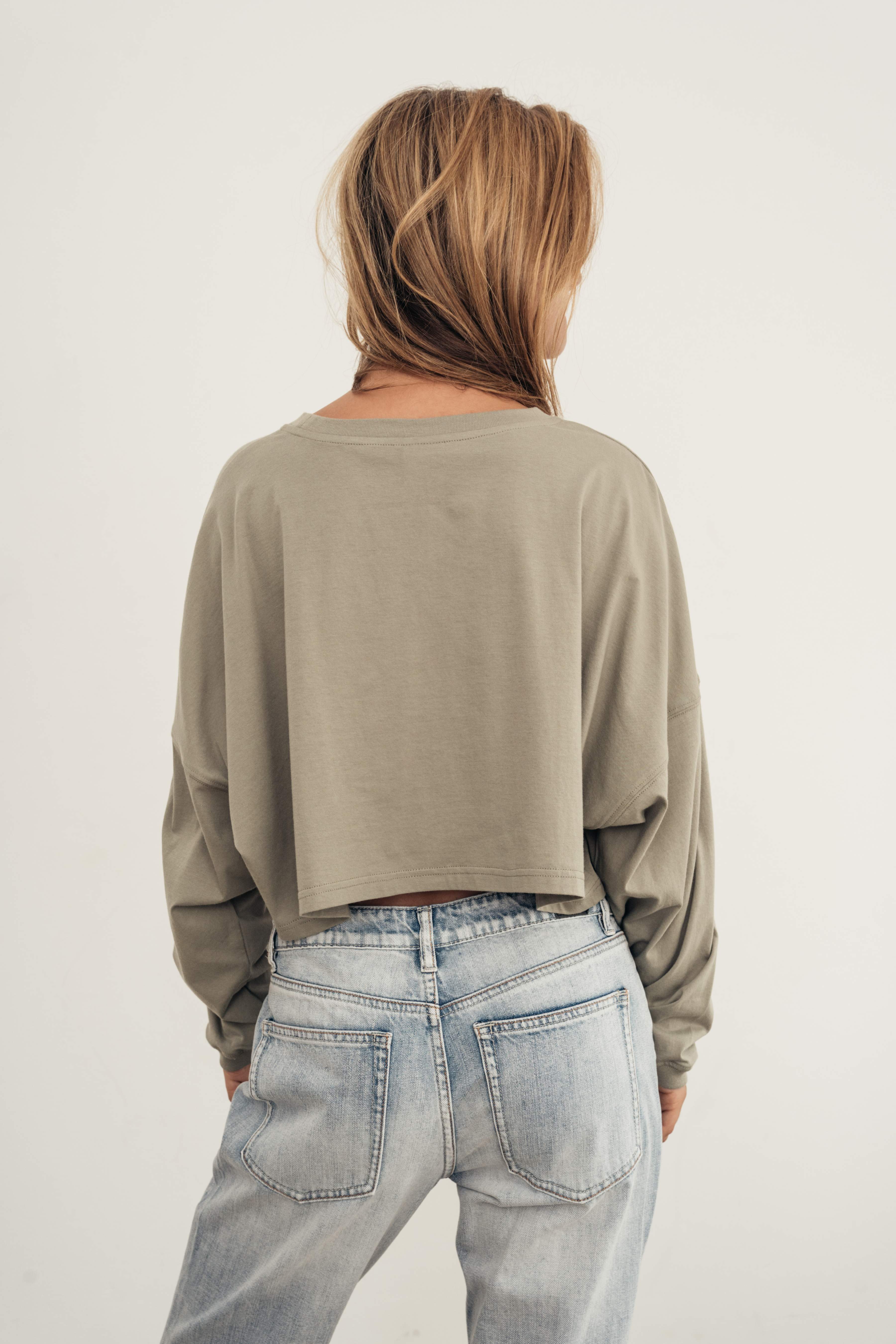 Moss Green Crop T-Shirt