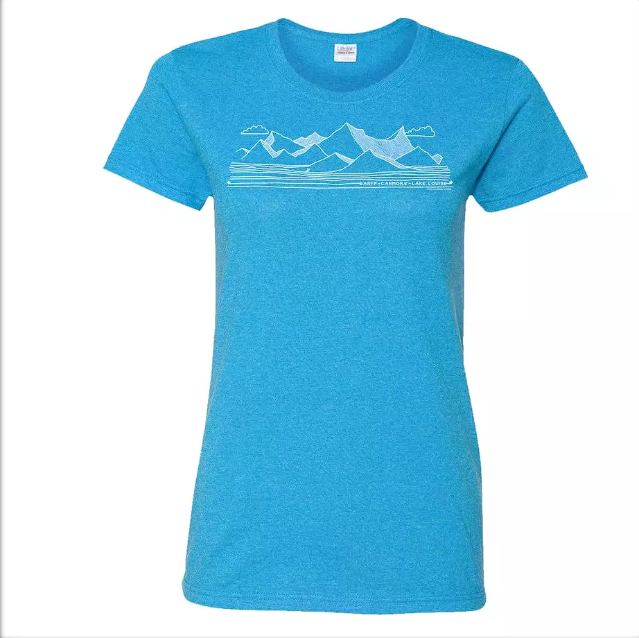 Mountain Moose Shirt Women, Doodle T-Shirt