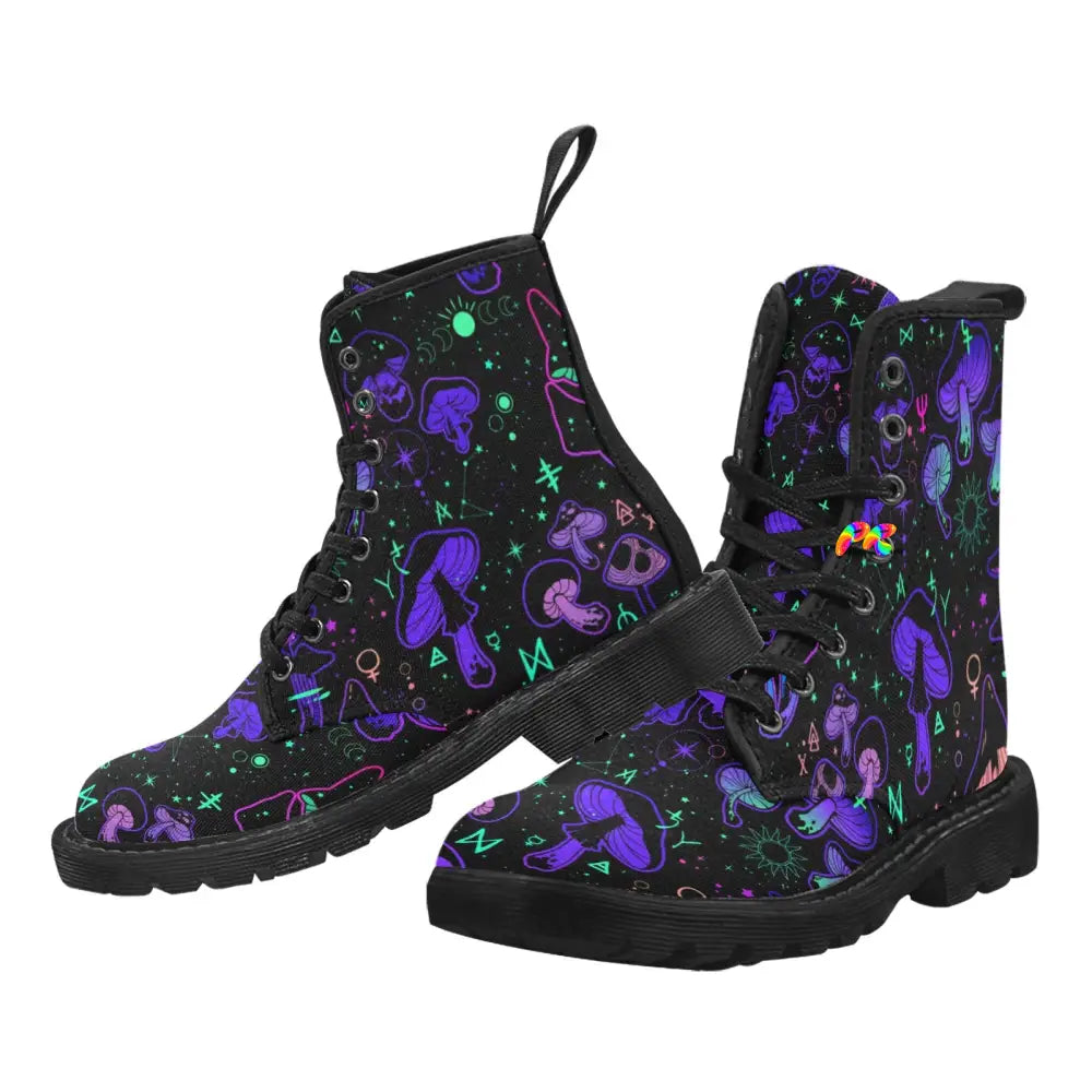 Mushroom Cult Lace-up Rave Boots