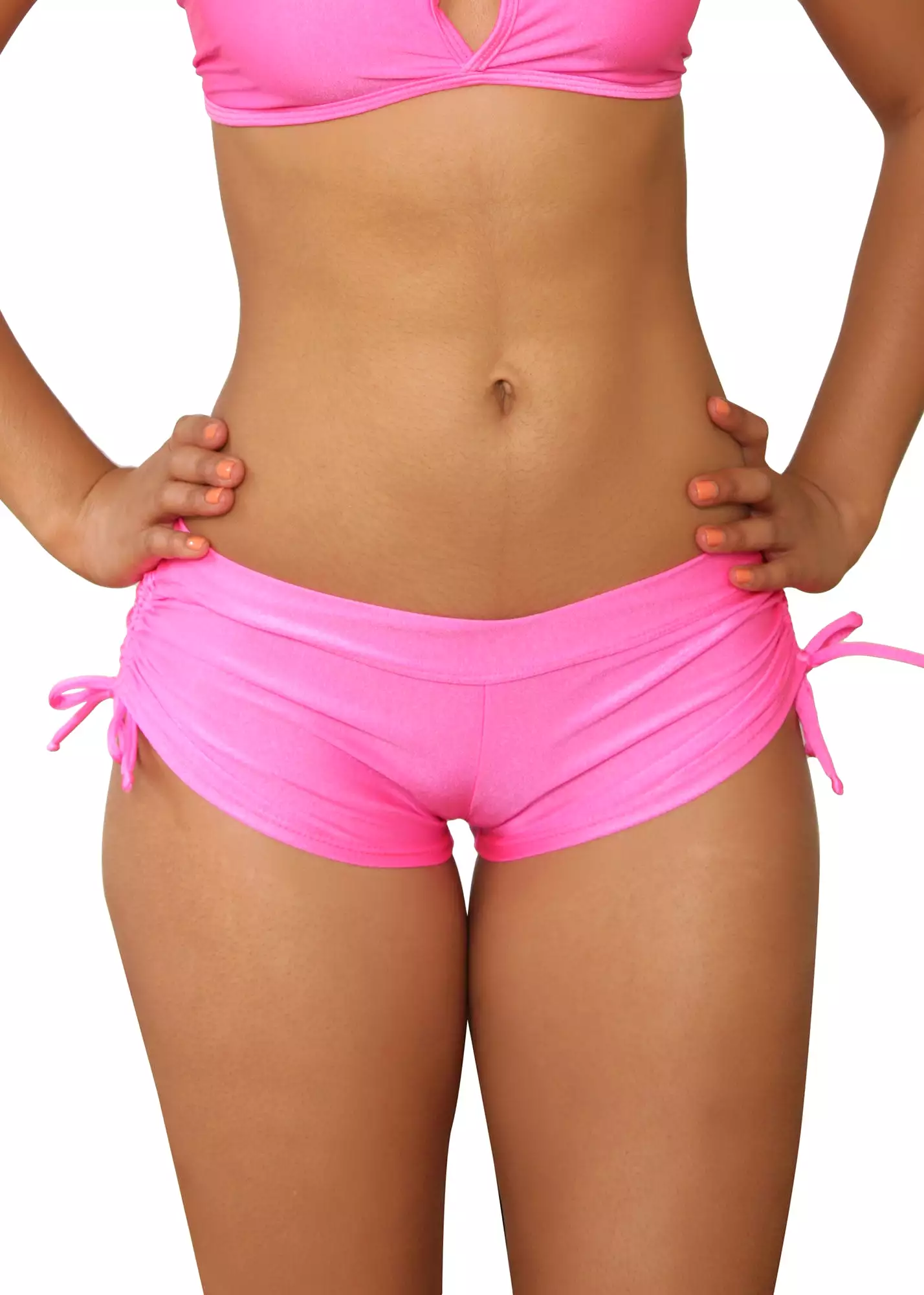 Neon Pink Tie Side Shorts