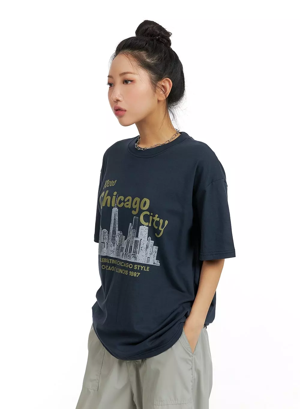 New Chicago City T-Shirt Oversized CM408