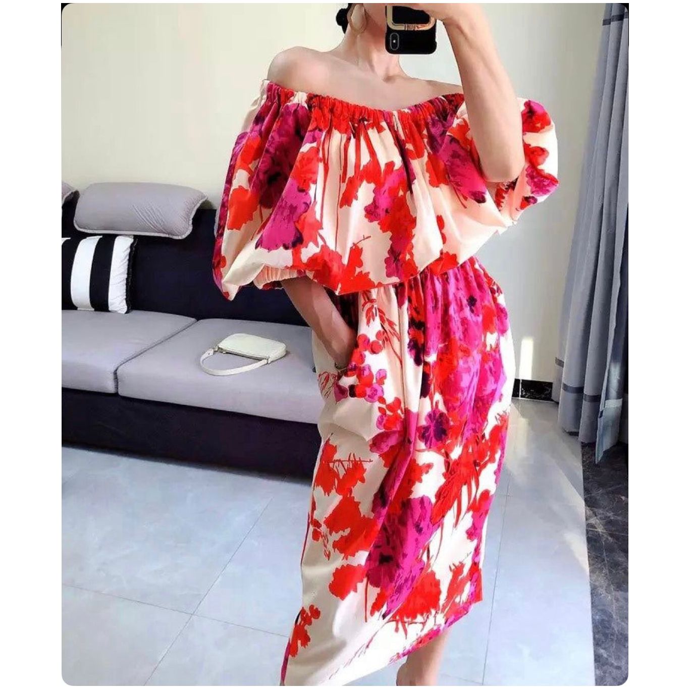 Off Shoulder Summer Floral Dress