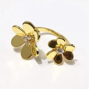 Open Flower Ring Wedding Party Travel Jewelry Copper Classic - S83332