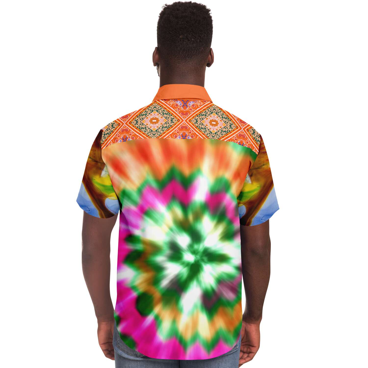 Orange Starburst Short Sleeve Shirt