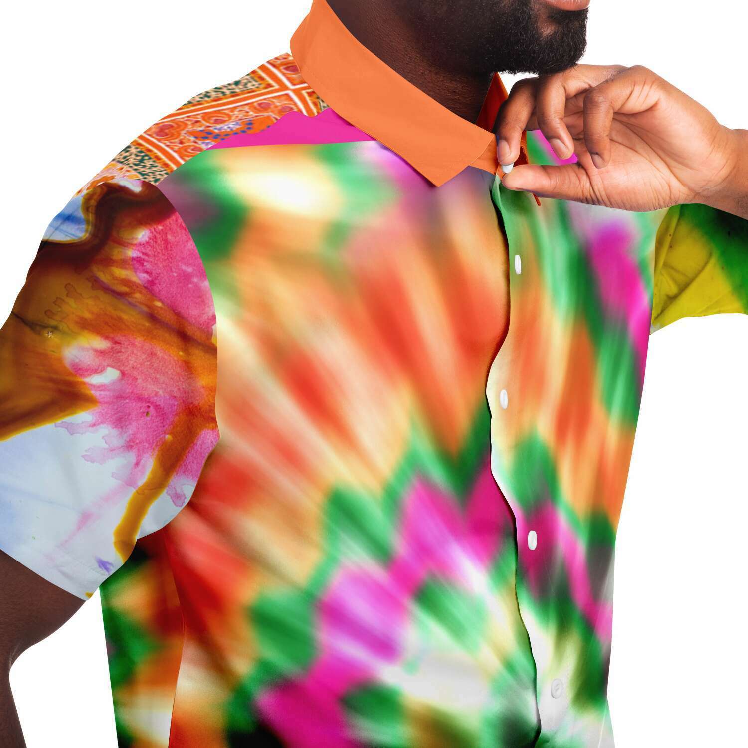 Orange Starburst Short Sleeve Shirt