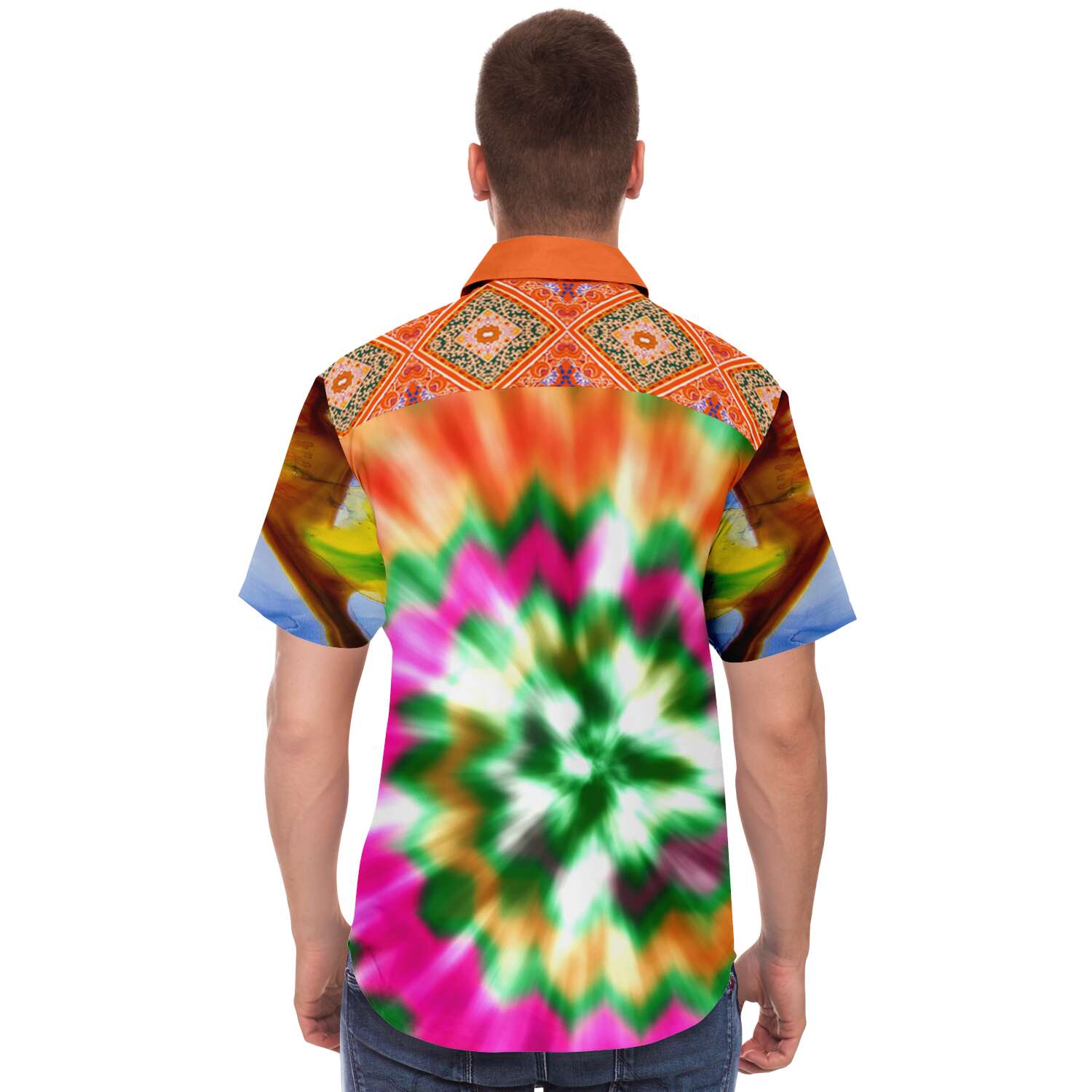 Orange Starburst Short Sleeve Shirt