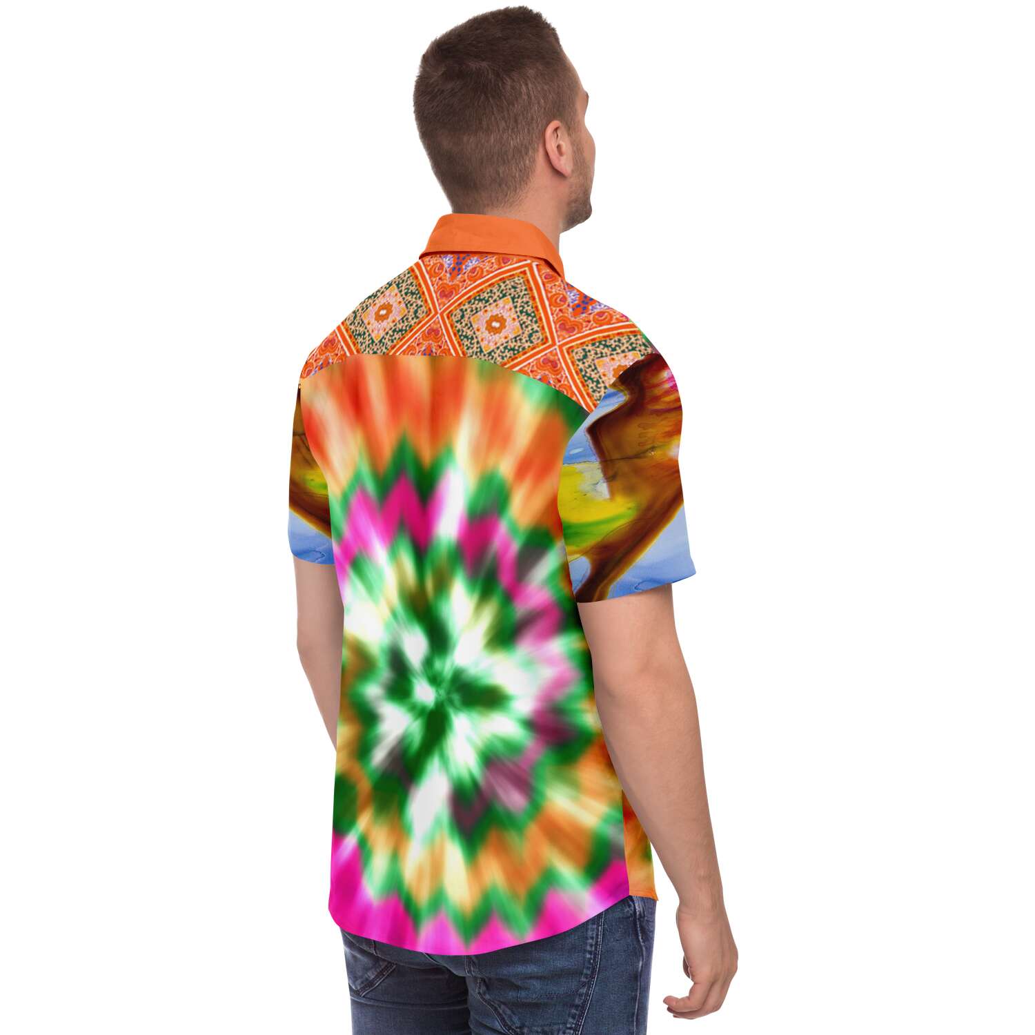 Orange Starburst Short Sleeve Shirt