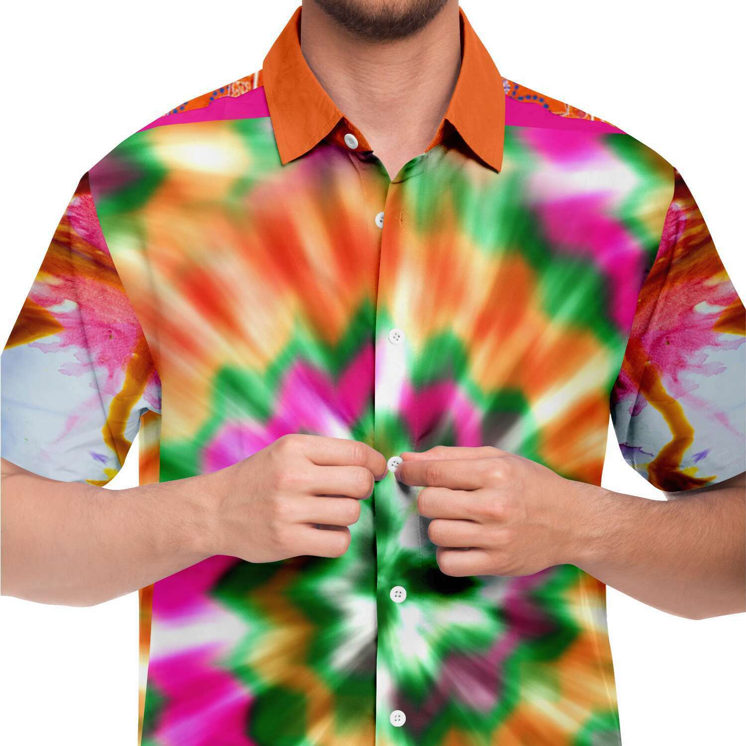 Orange Starburst Short Sleeve Shirt