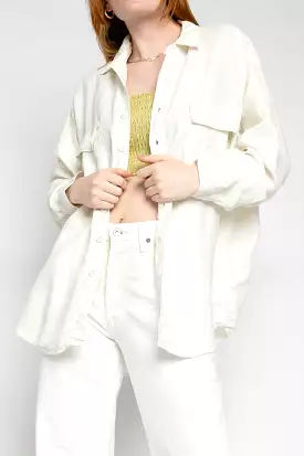 Oversized Linen Shirt in Soft White - Buy Now