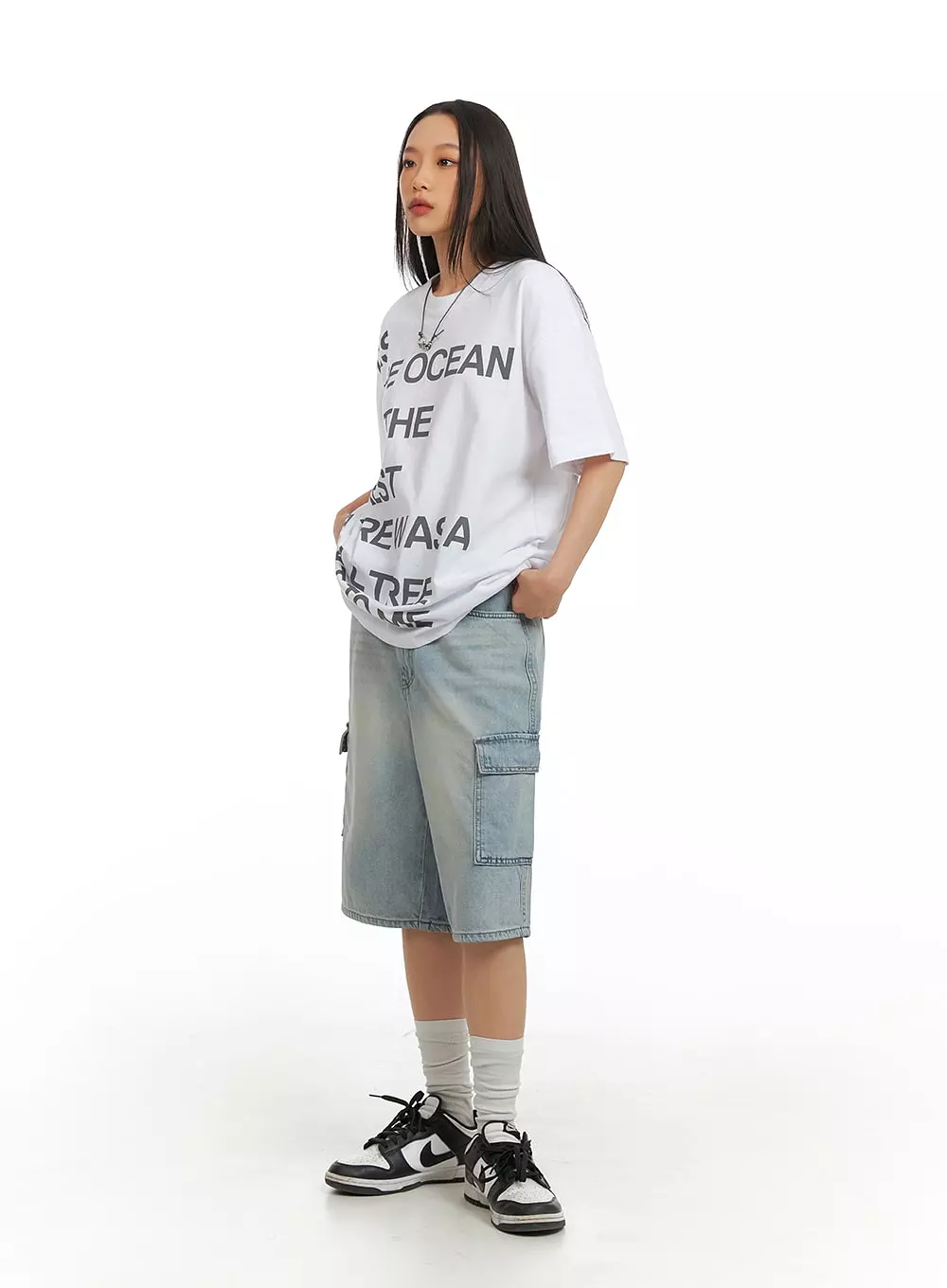 Oversized T-Shirt with Lettering - IA417