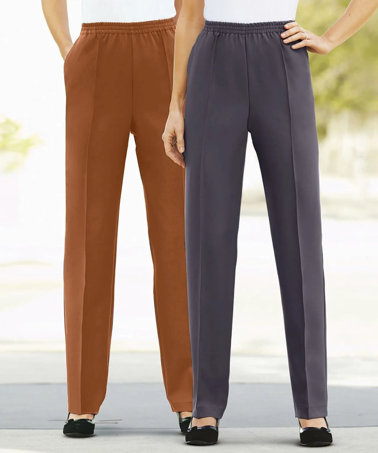 Pack of 2 Pull-On Ladies Trousers