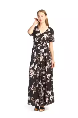 PAPILLON PD-14706 Floral maxi dress with button front - Buy Now.