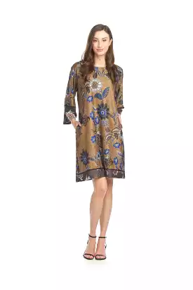 Papillon Sweater Dress with Floral Print - SD-15403