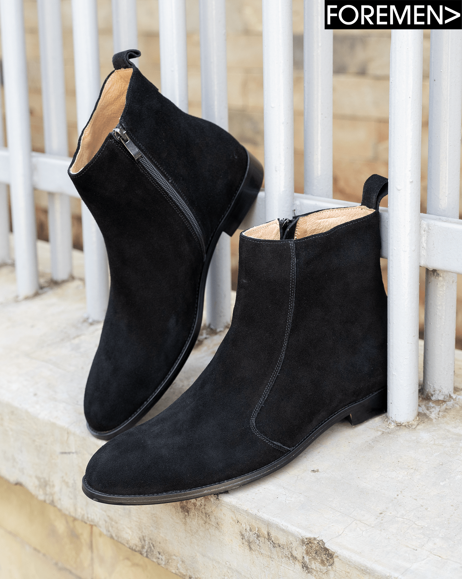 Paris Black Suede Chelsea Boots