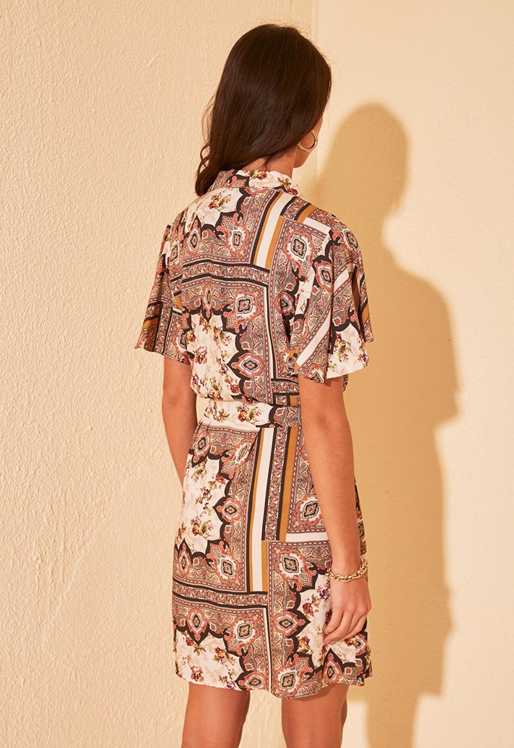 Pattern Print Shirt Dress - Shop Now!