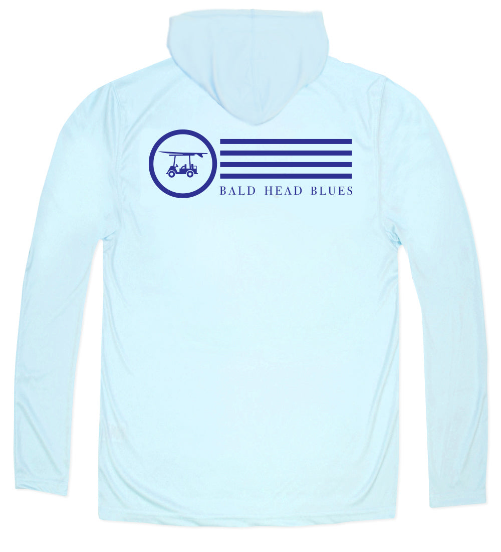 Performance Circle Hoodie - Arctic: Long Sleeve with Stripes