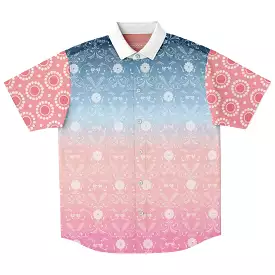 Pink Glacier Men's Short Sleeve Button Down Shirt