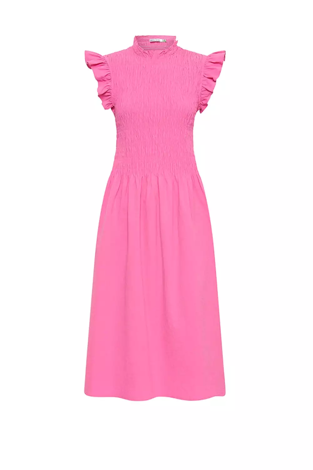 Pink Midi Dress with Shirring