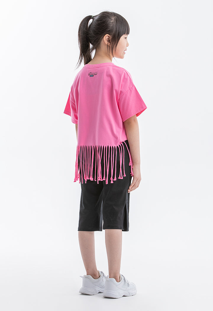 Powerpuff Girls Fringed Graphic Print T-shirt