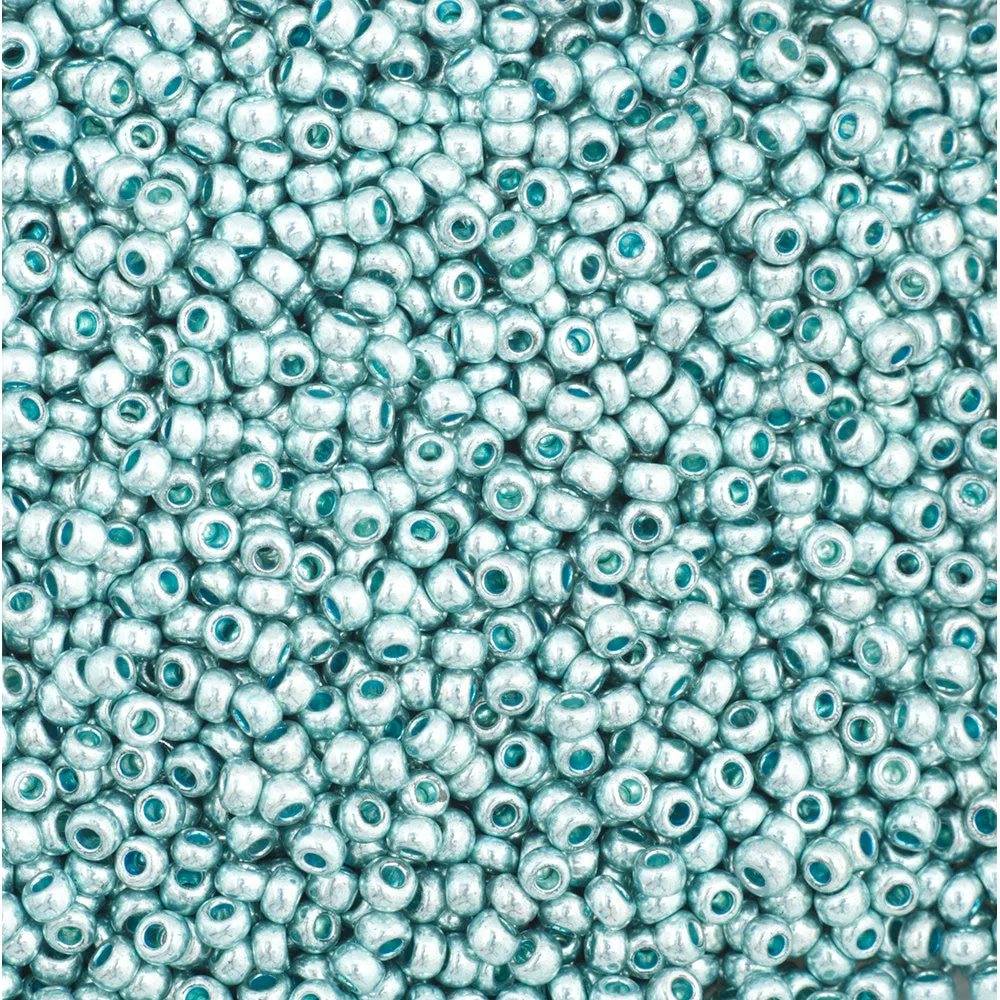 Preciosa Czech Glass, 11/0 Round Seed Bead, Metallic Light Teal SOLGEL (1 Tube)