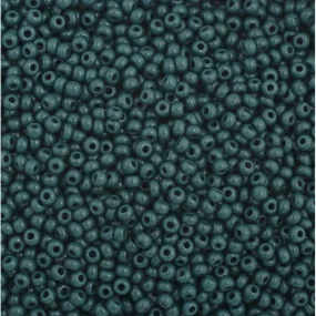 Preciosa Czech Glass, 11/0 Round Seed Bead, Opaque Dark Green (1 Tube)