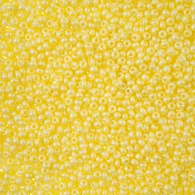 Preciosa Czech Glass, 11/0 Round Seed Bead, PermaLux Dyed Chalk Light Yellow (1 Tube)