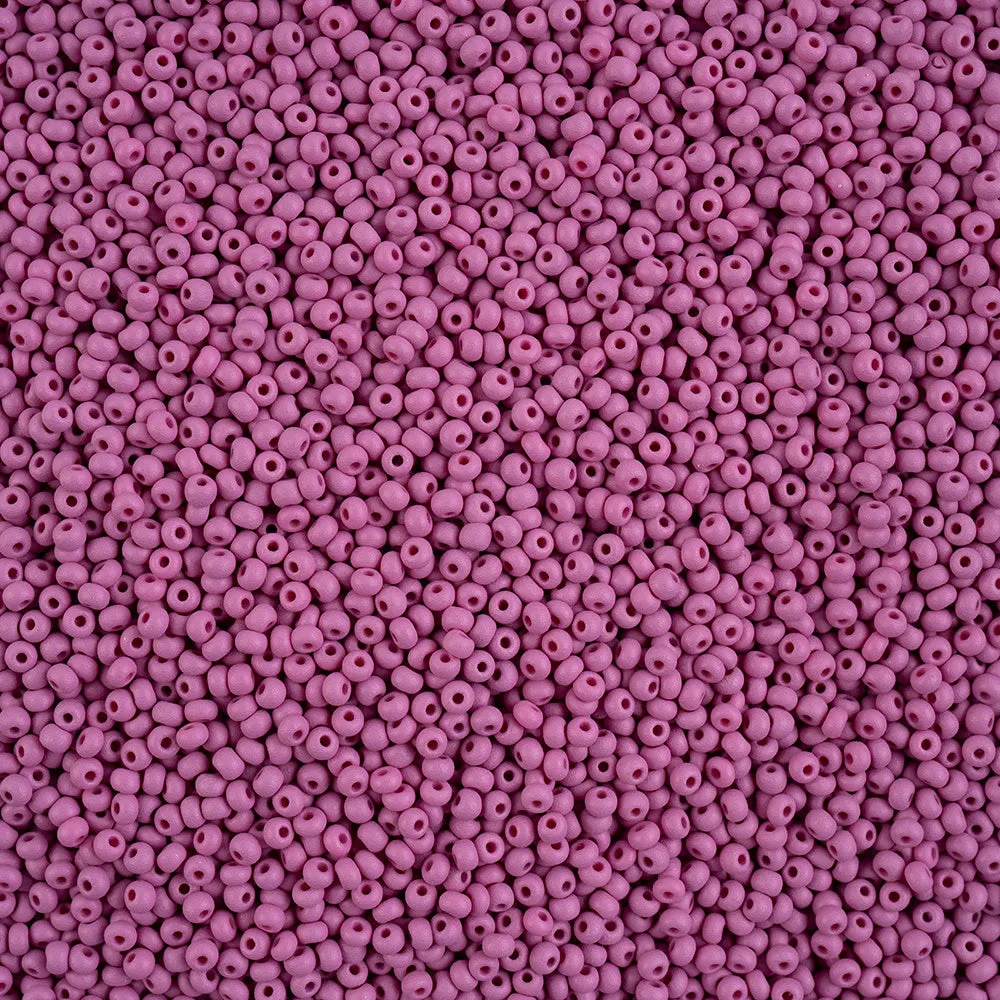 Preciosa Czech Glass, 11/0 Round Seed Bead, PermaLux Dyed Chalk Purple - Matte (1 Tube)