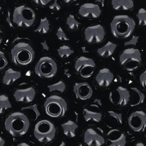 Preciosa Czech Glass, 6/0 Round Pony Seed Bead, Opaque Black (1 Tube)