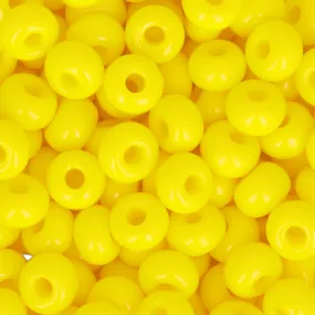 Preciosa Czech Glass, 6/0 Round Pony Seed Bead, Opaque Lemon Yellow (1 Tube)