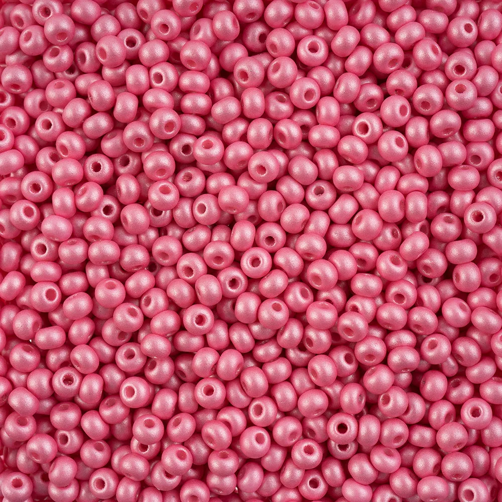 Preciosa Czech Glass, 6/0 Round Pony Seed Bead, PermaLux Dyed Chalk Light Pink (1 Tube)