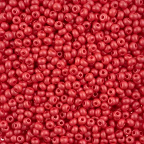 Preciosa Czech Glass, 6/0 Round Pony Seed Bead, PermaLux Dyed Chalk Red (1 Tube)