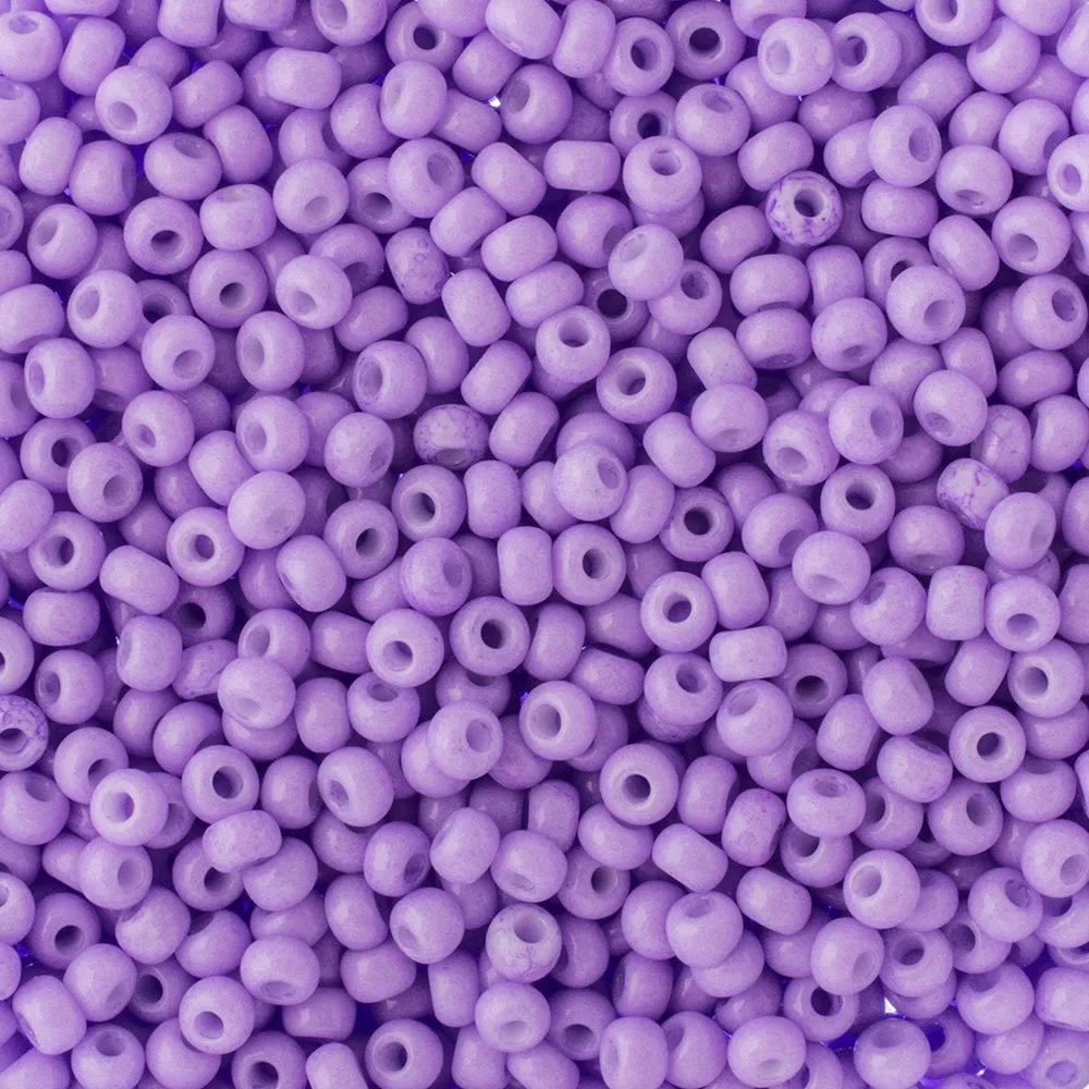 Preciosa Czech Glass, 8/0 Round Seed Bead, Dyed Chalk Purple SOLGEL (1 Tube)